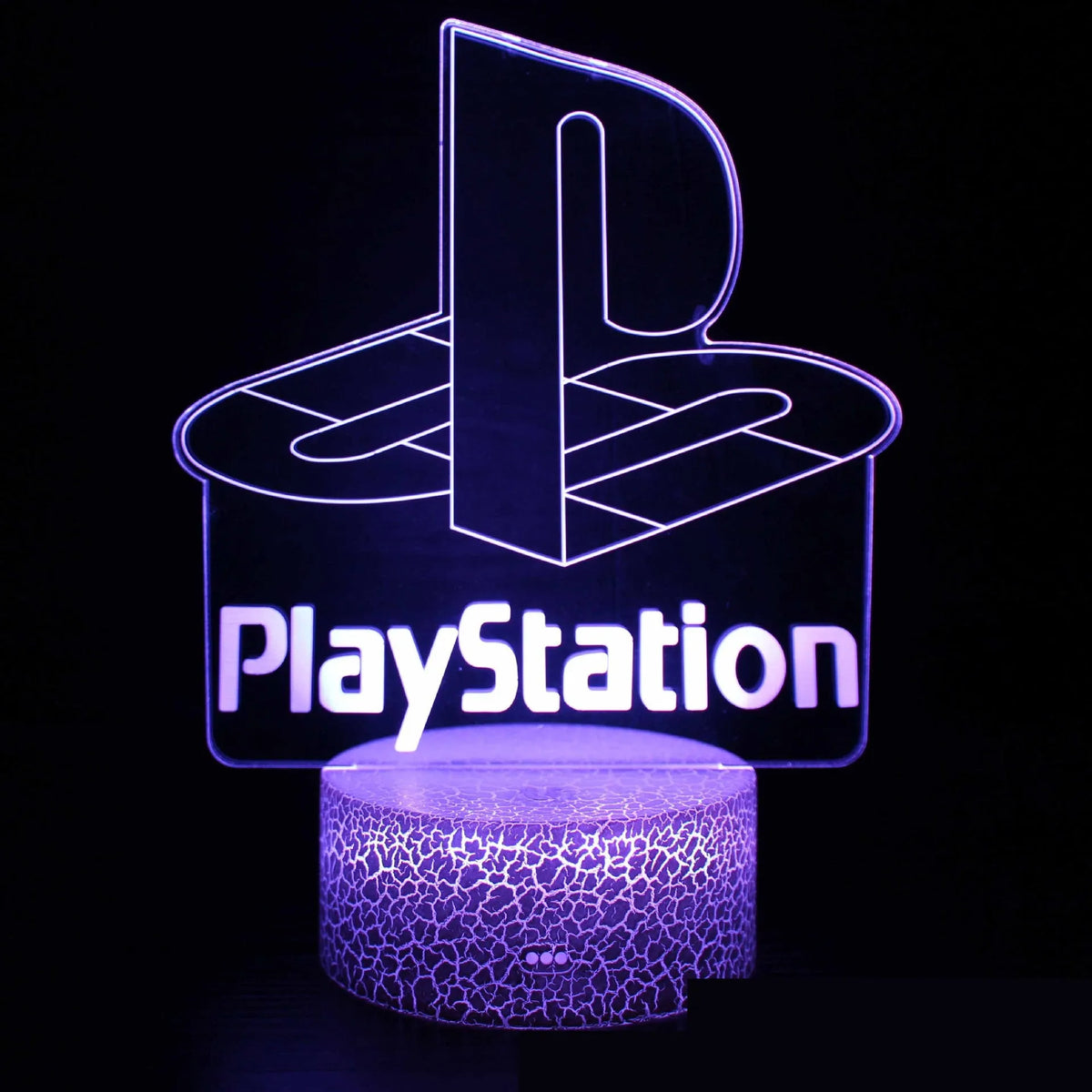 Cartoon acrylic game handle touch light with projection in red, black base with colourful touch surface, 4mm thick