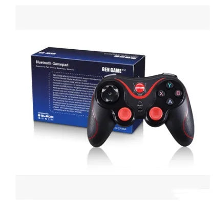 Upgraded X3 Bluetooth wireless game controller for Android phones in black or white, shown with phone clip attached.