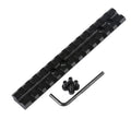 Black anodised aluminium Weaver/Picatinny shotgun scope mount rail with screws and Allen key.