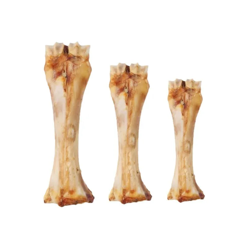 A high-calcium, gluten-free dental chew for puppies in Large, Medium, and Small sizes on a plain background.