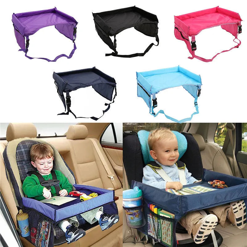 Vehicle-mounted waterproof children's toy tray in dark blue measuring 33x40cm
