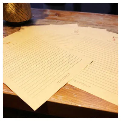 Fawn Kraft Stationery set of 10 kraft paper sheets in 26x18.7cm with four colour options