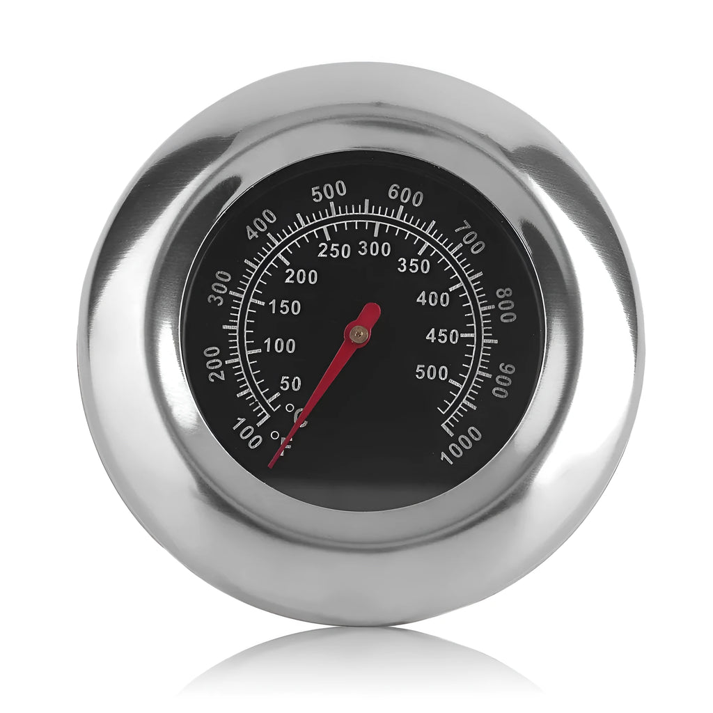 Stainless steel metal thermometer with 76mm dial and 6x39mm probe in steel colour