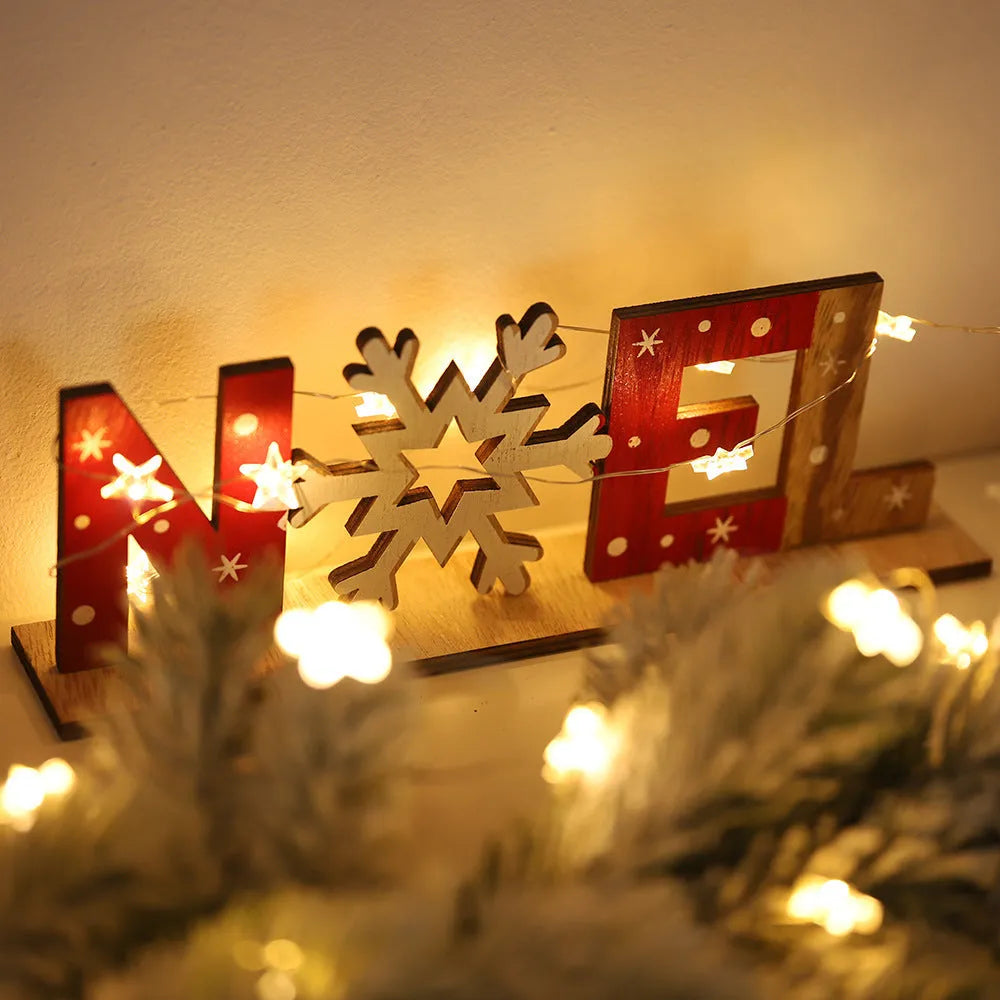 Christmas wooden ornament with creative pattern in vivid colour for tree or home decoration