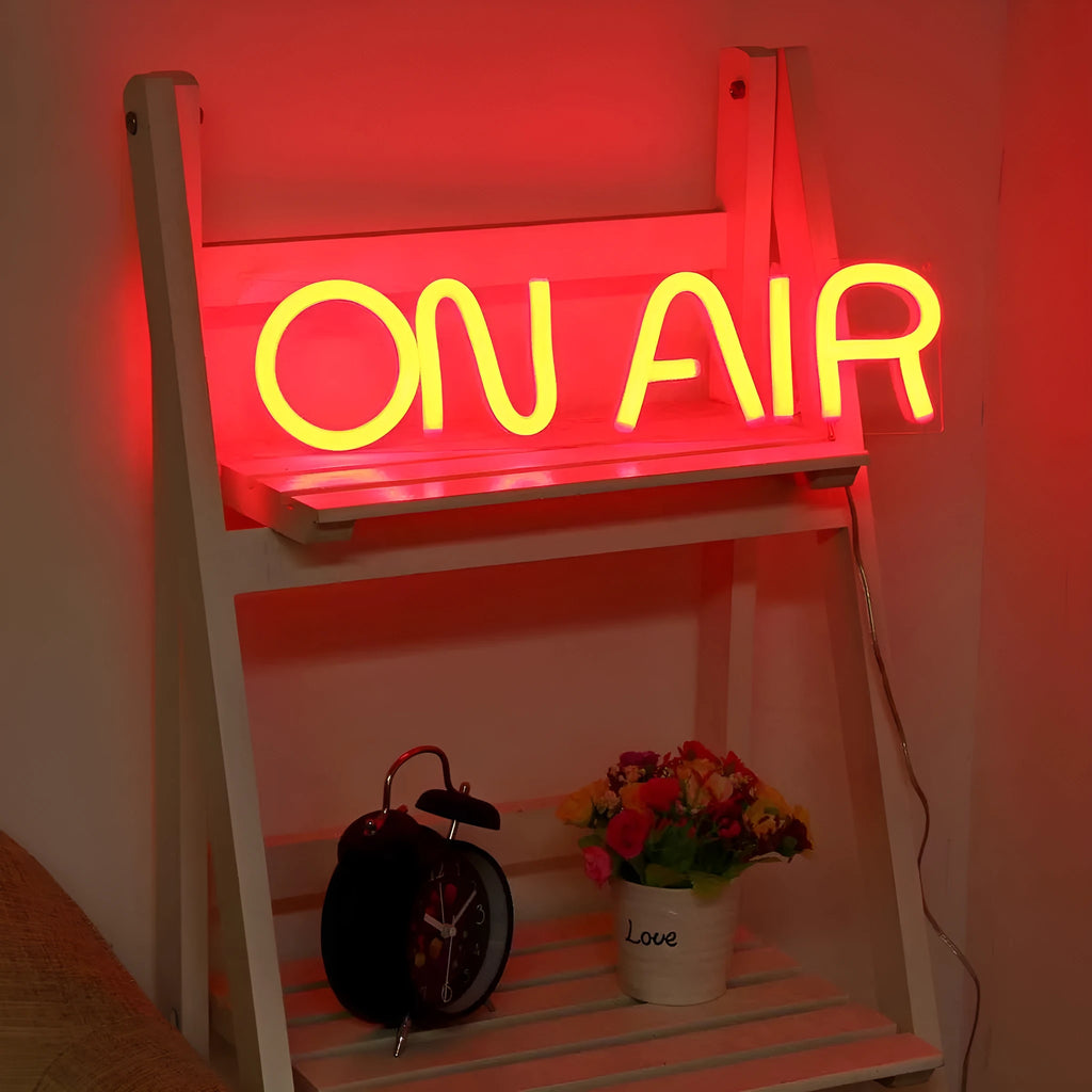 Customisable square acrylic LED neon light sign with flexible strip, measuring 40cm wide by 10cm tall.