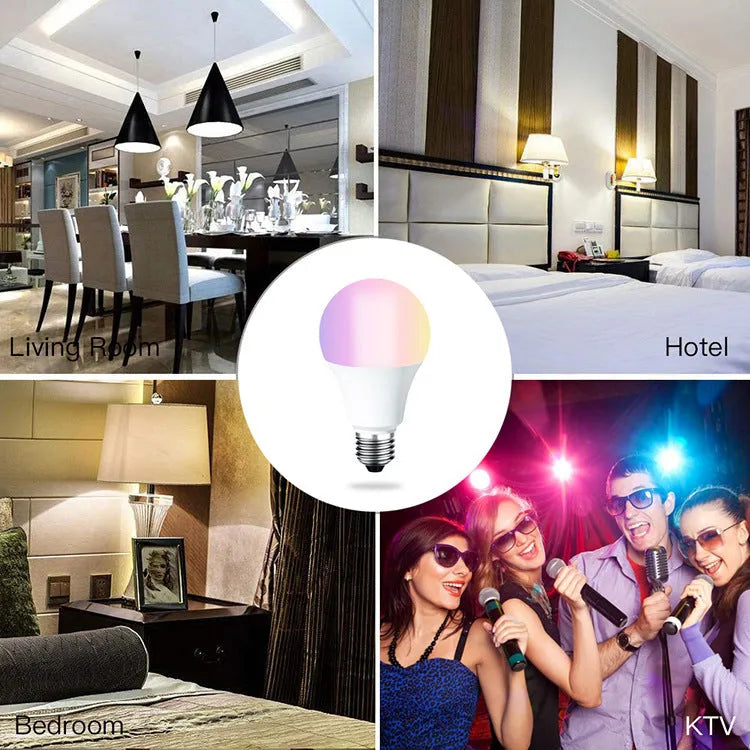 Smart WiFi LED light bulb with voice control for Alexa and Google Home