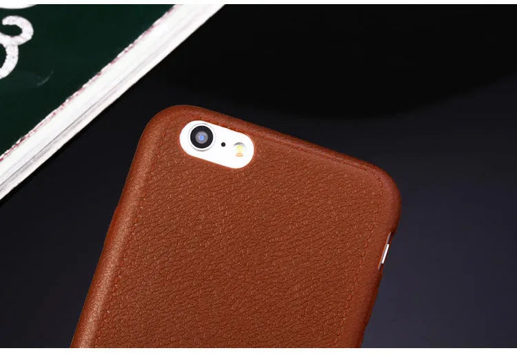 Leather iPhone case with TPU inner shell in Black, Brown, Navy Blue and Wine Red colours