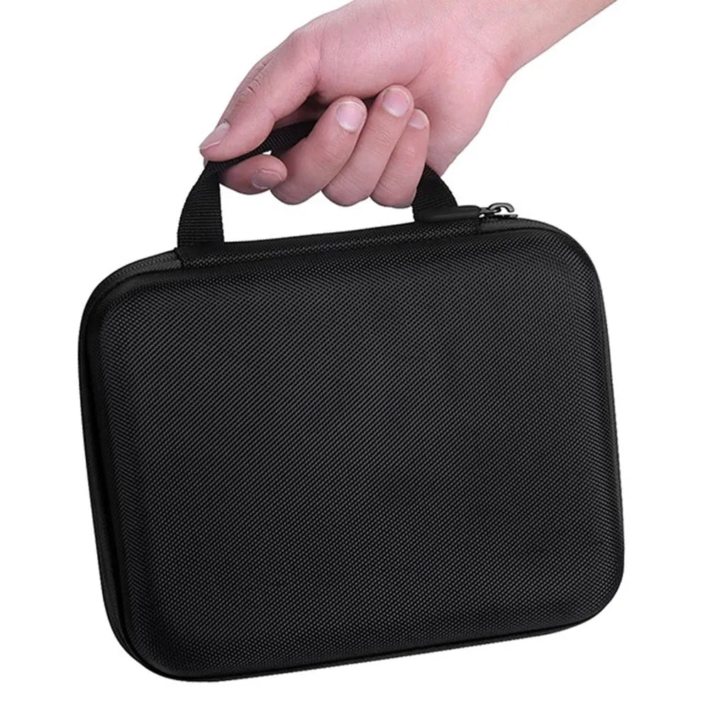 Red EVA essential oil storage bag with 30 compartments mounted on a wall