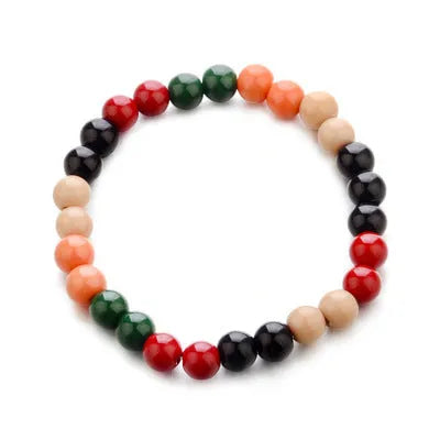 Natural lava stone beaded bracelet for essential oil diffusion with ethnic styling