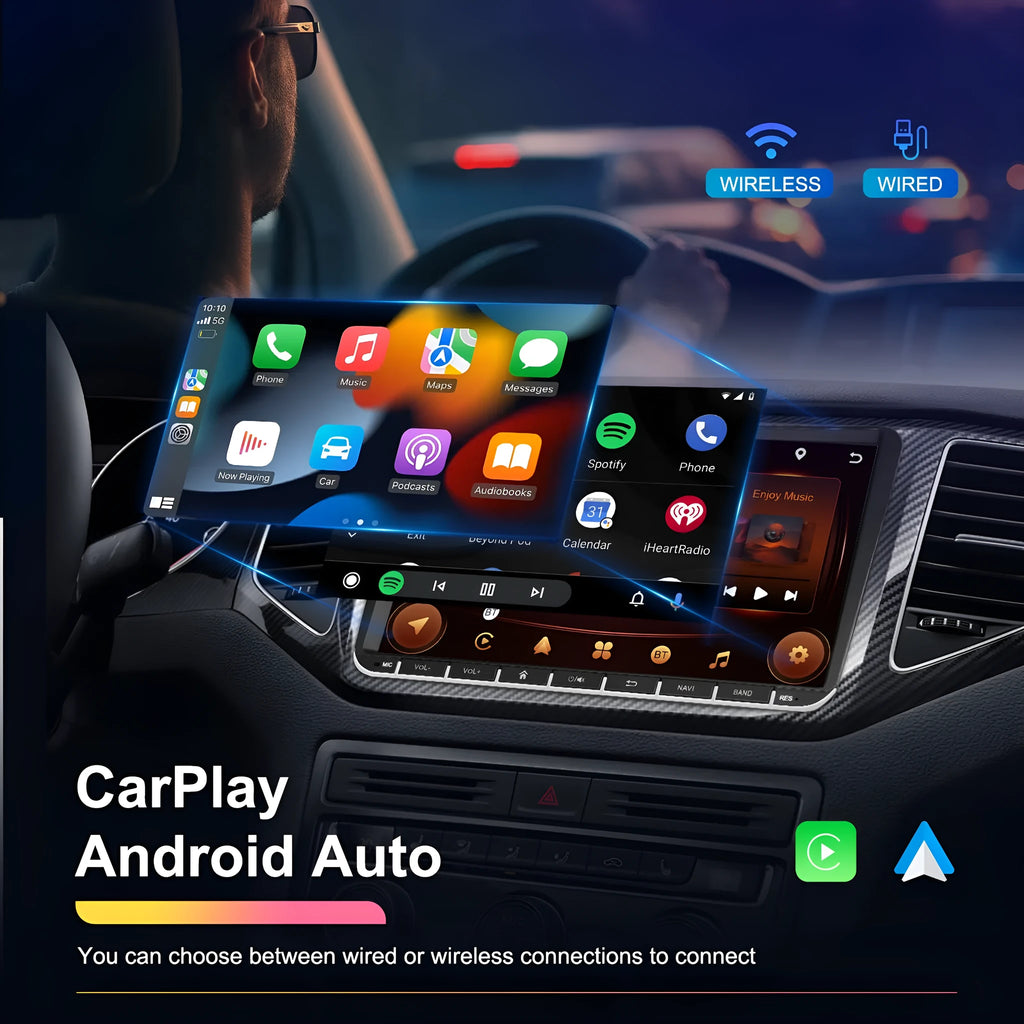 Android 13 7 inch car stereo head unit with touchscreen for Volkswagen dashboard