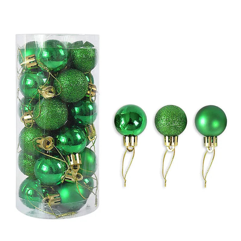 Shiny matte electroplated barrel-shaped plastic Christmas bauble in assorted colours, 6cm diameter.