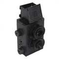 DIY dual lens combination film camera with plastic body in black