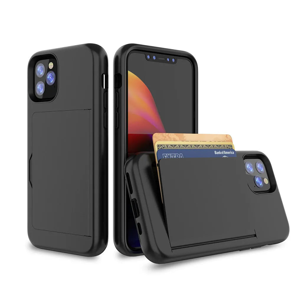 Slim black protective case for Apple iPhone 11 Pro Max on a table.