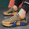 Men's breathable lightweight non-slip running shoes in Beige upgrade, artificial leather and fabric upper, rubber and EVA sole