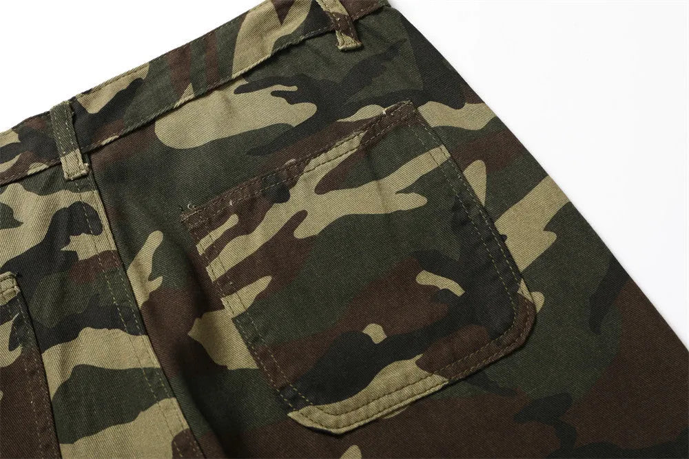 Men's cotton camouflage casual trousers in standard camouflage pattern, available in sizes S to XXXL for leisure wear