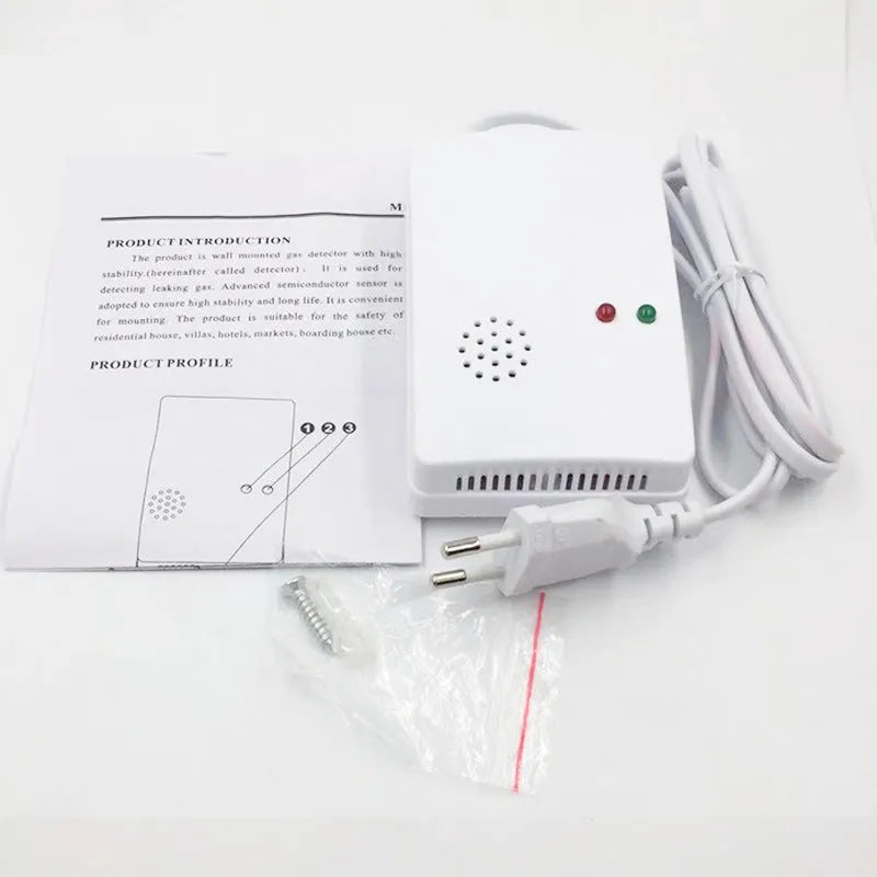 Domestic gas leak alarm wall-mounted detector for kitchen and hotel use with 110-220V operation