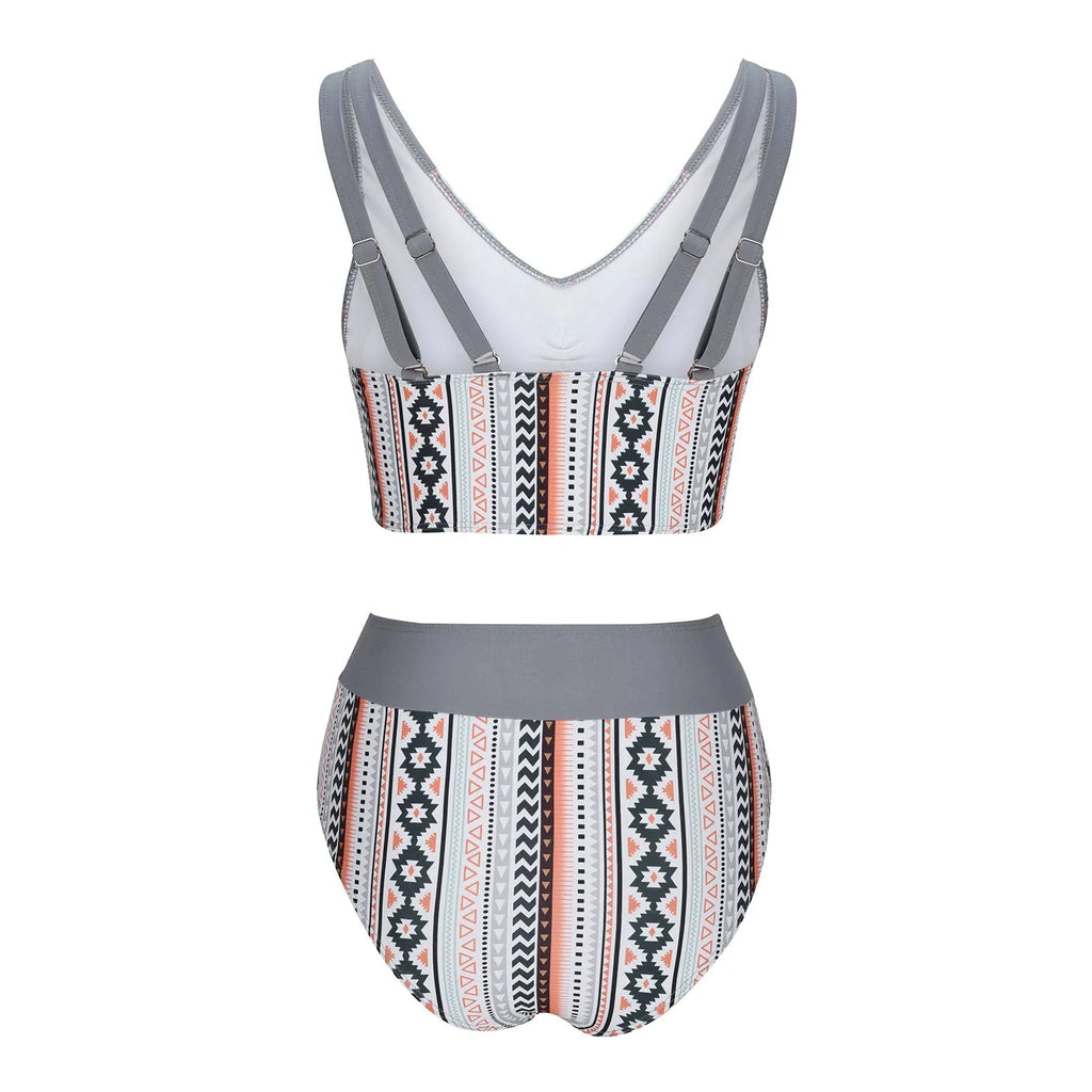 Solid colour cross sling split swimsuit for women in polyester with briefs styling