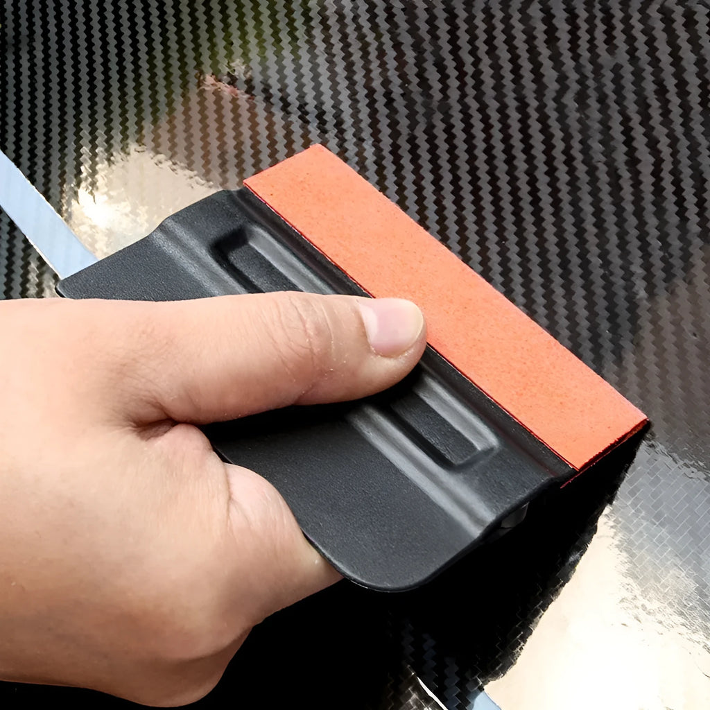 Car film scraper tool with magnetic ABS handle and four interchangeable heads for vinyl wrap installation