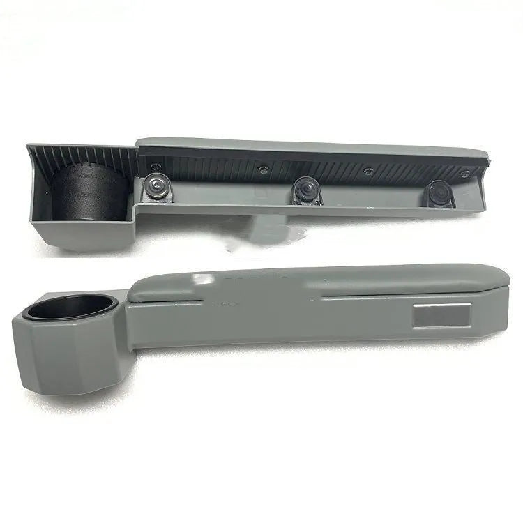 Grey car door armrest set with magnetic attachment for vehicle interior installation