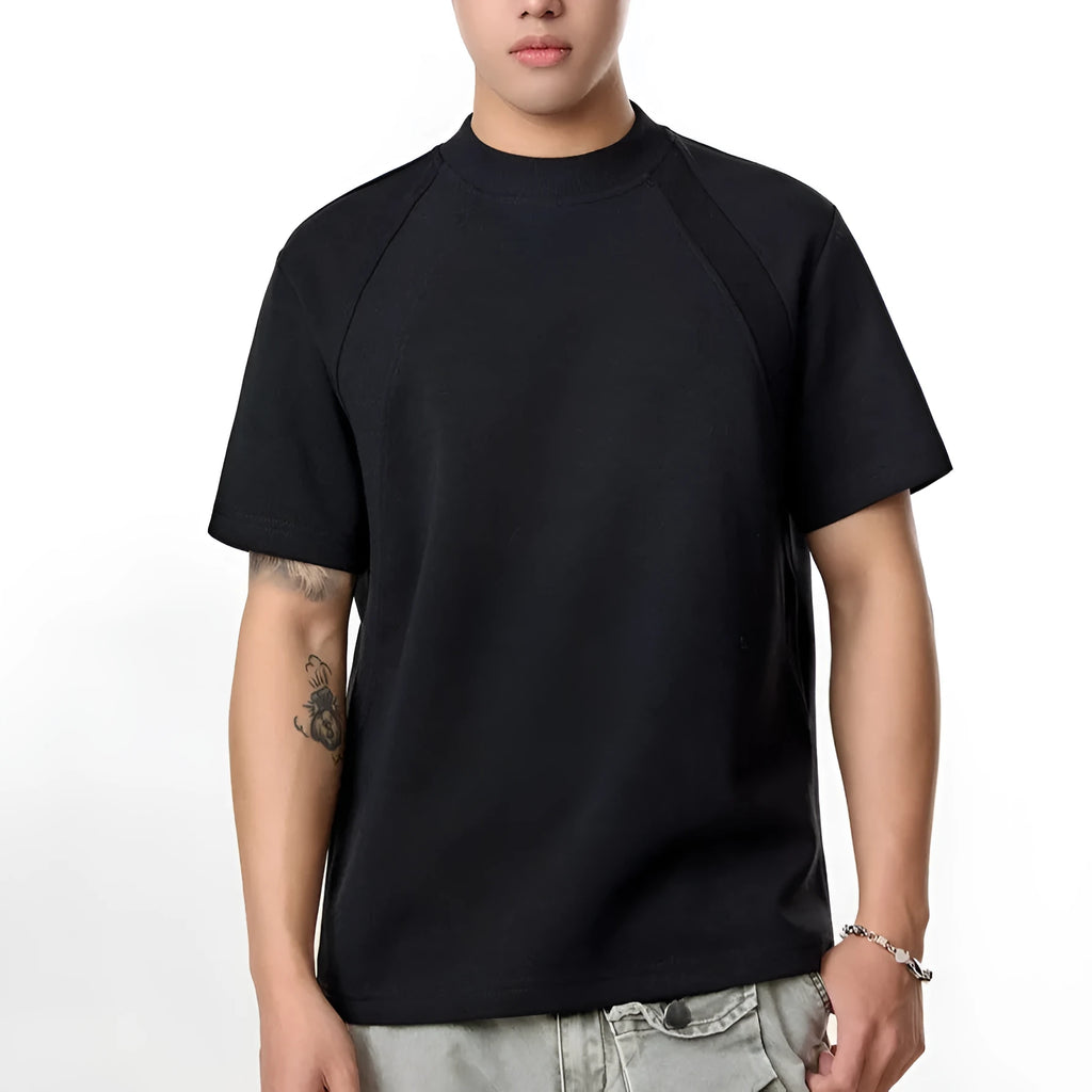 Loose fit short sleeve casual top in black, grey or white.
