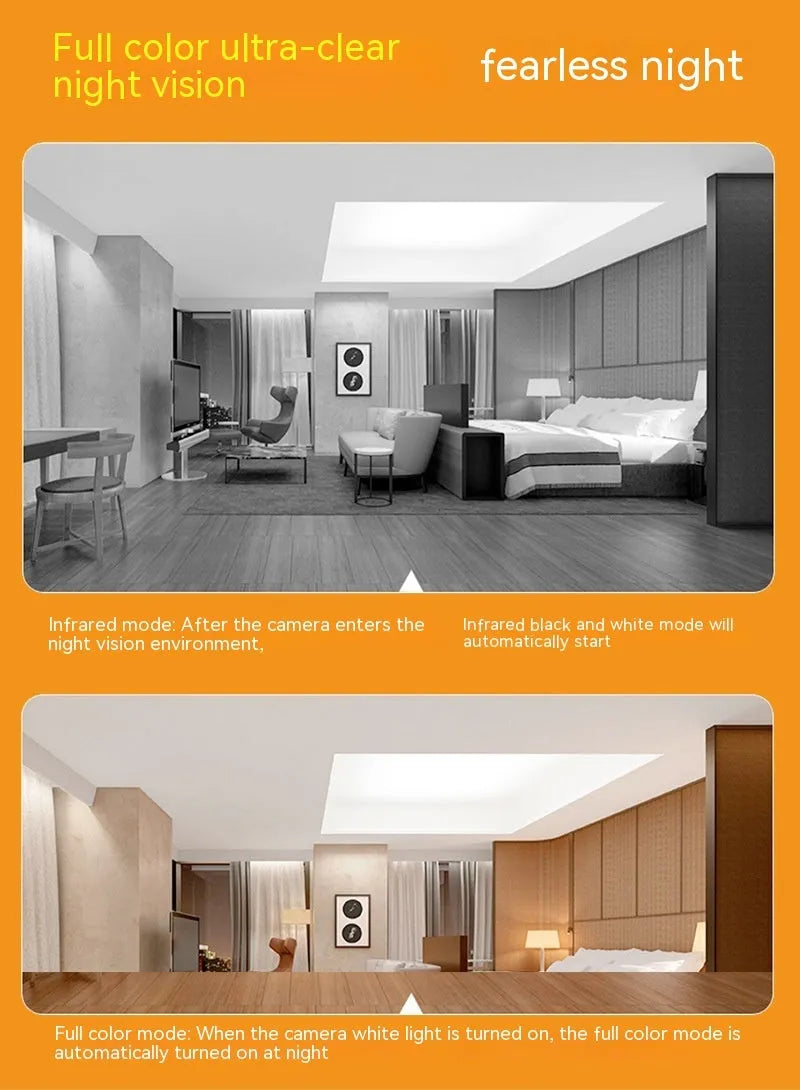 White wireless wifi bulb security camera with lens, showing 5cm diameter and 12cm height.
