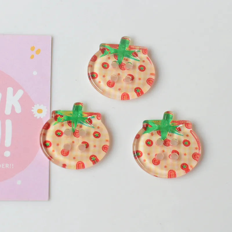 Tomato button ornament accessories in mixed colours for craft and sewing projects