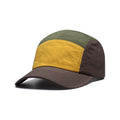 Men's khaki coloured cotton-polyester baseball cap with a curved brim on a solid background