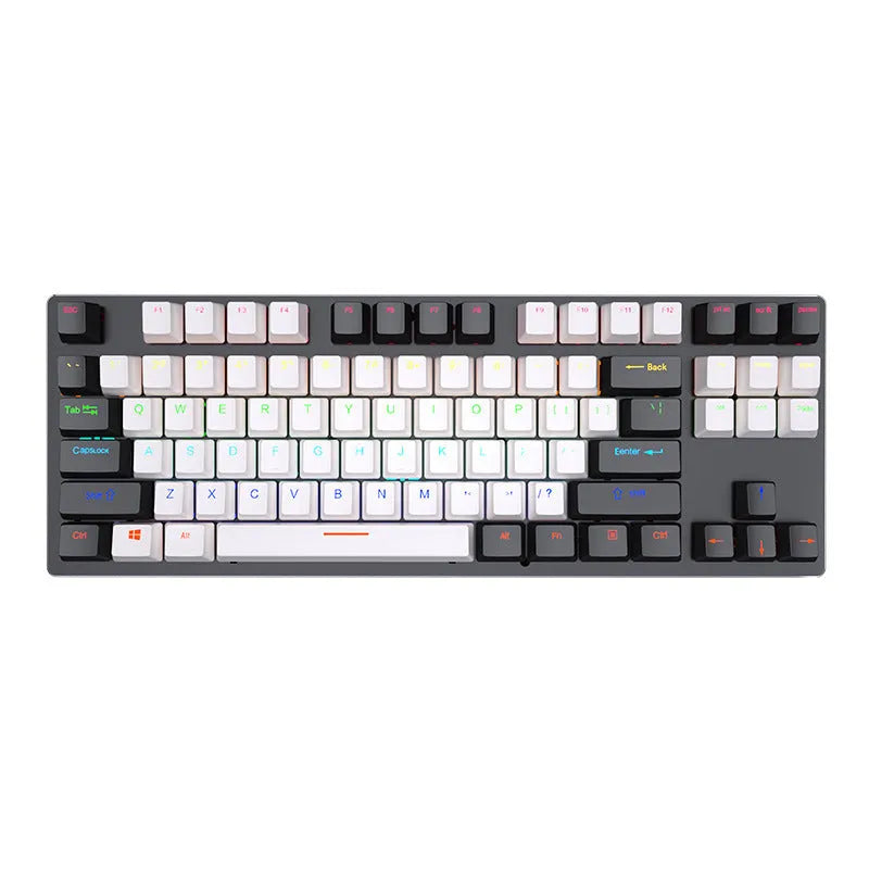 Crack K550 wired green axis mechanical keyboard 87 keys USB black cyan shaft