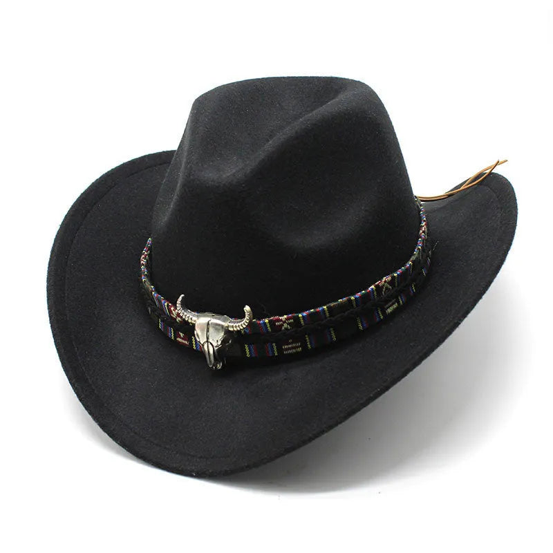 Western cowboy hat with bell crown in Army Green, shown from the side on a wooden post.