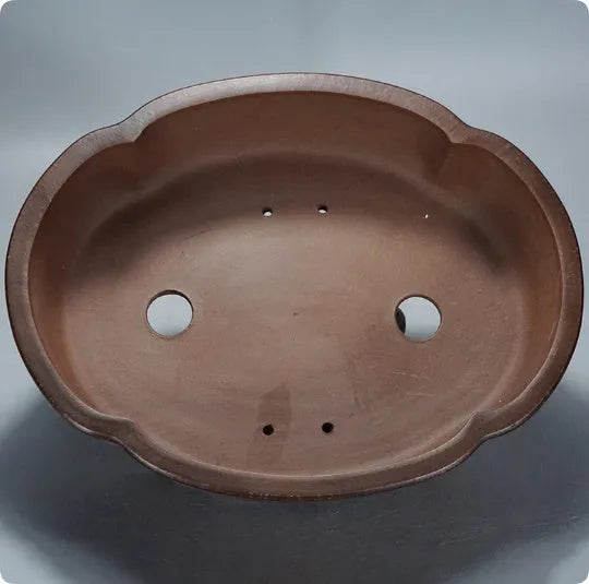 Purple clay ceramic rectangular flower pot measuring 50x39x16cm with classical terracotta design
