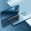 Ultra thin square frame transparent silicone iPhone case showing phone colour