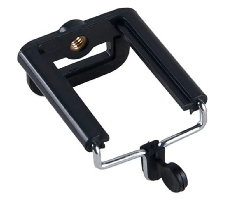 Mini aluminium tripod with ball head and black phone clip for cameras and mobile devices