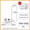 Intelligent wireless charging desk lamp with digital clock display in white colour option