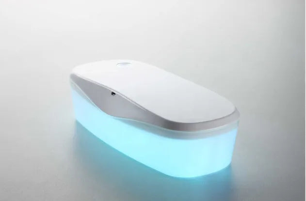 White DORR UV disinfection box for sanitising phones and keys with dimensions 255mm by 99mm by 65mm.