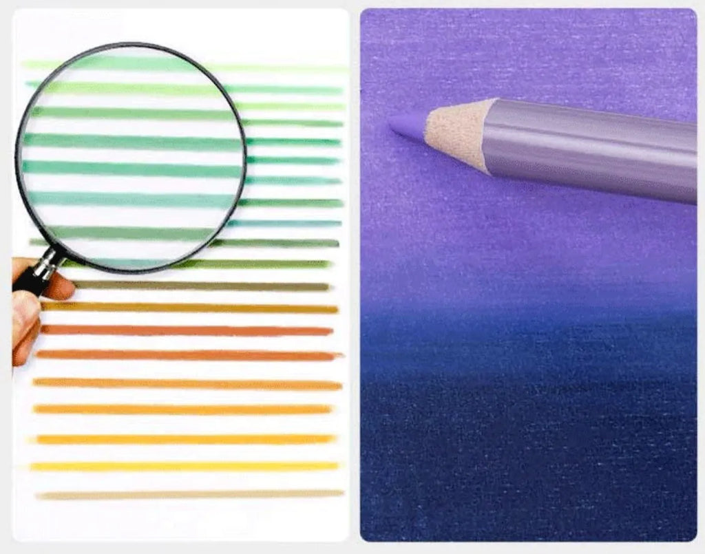 Boxed set of 72 basswood coloured pencils with soft cores for art and drawing.