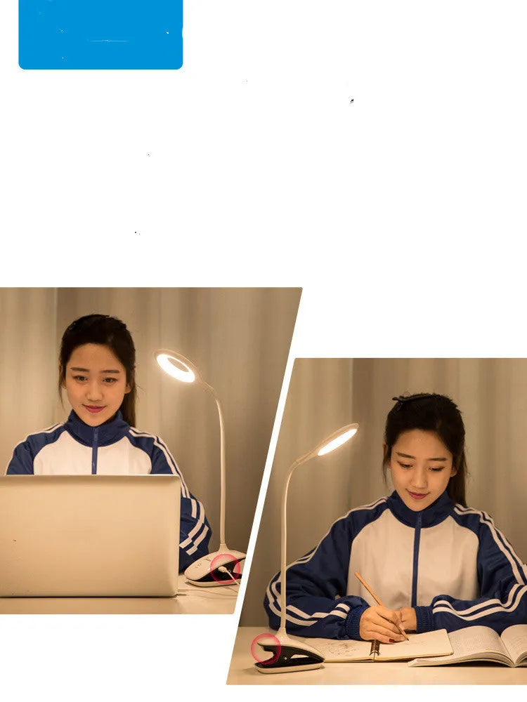 Green USB rechargeable table lamp with touch control on wooden surface