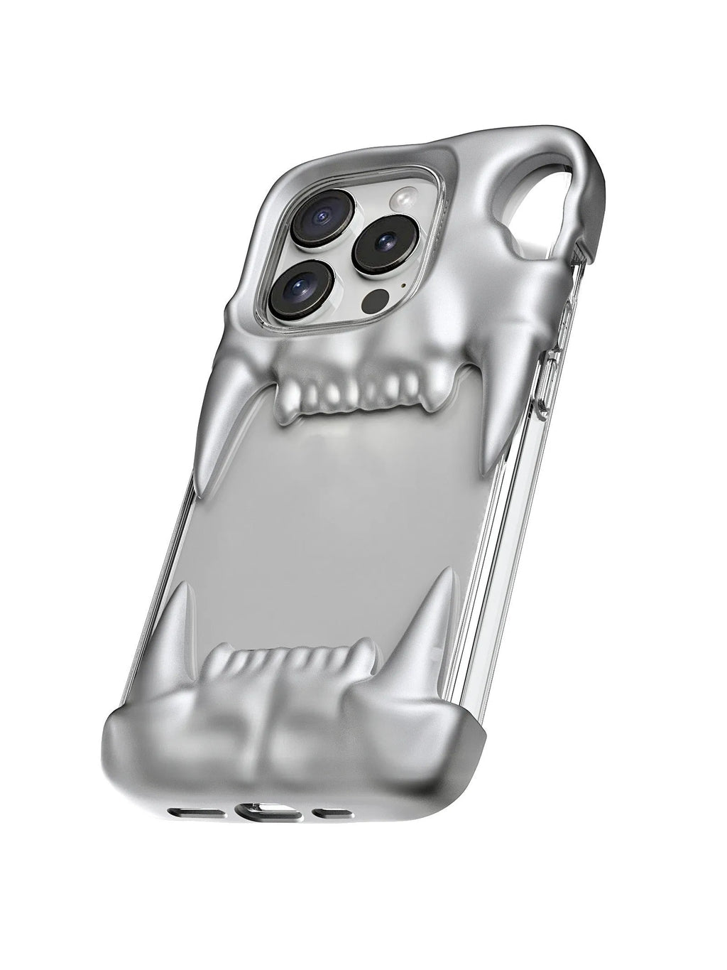 Silicone mobile phone case with transparent inner shell and all-wrapped coverage in metallic silver for iPhone