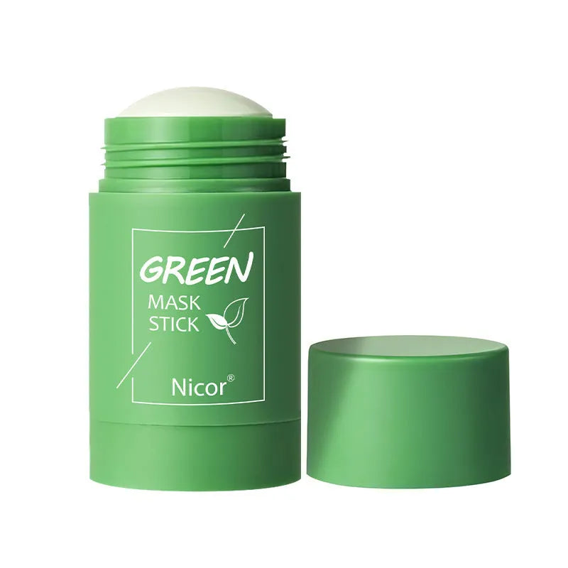 Green tea and eggplant solid cleansing mask sticks in stick format for oily skin care