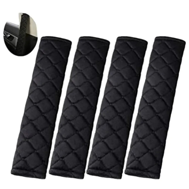 Black cotton car seat belt shoulder pad size 26.5x6cm for children and adults