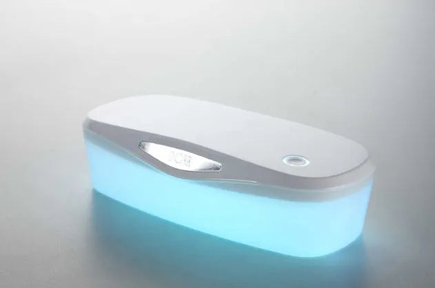 White DORR UV disinfection box for sanitising phones and keys with dimensions 255mm by 99mm by 65mm.