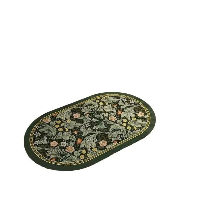 Square diatom oil non-slip quick-drying bath mat in gentle elegant style, 40x60cm, with geometric pattern