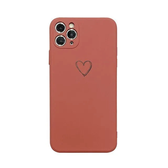 Silicone TPU phone case for Apple iPhone in various solid colours on a white background.