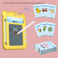 Yellow bilingual early education learning machine with educational cards for letter and hanzi learning