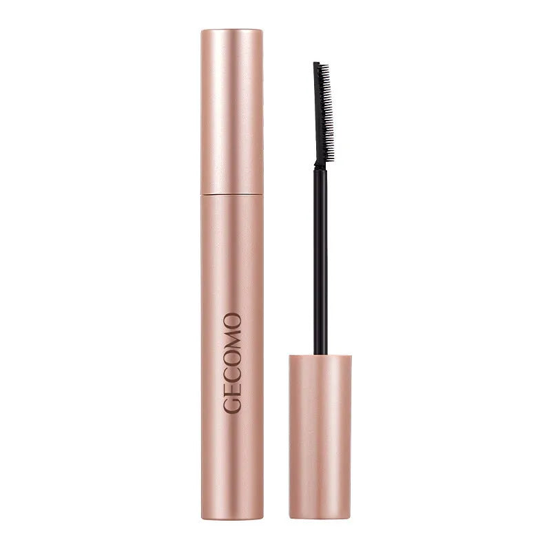 Black mascara in 14cm long tube with curved brush applicator for natural curly lashes