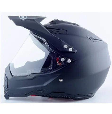 Full face dual-use off-road helmet in ABS with pull-down visor, multiple colour options