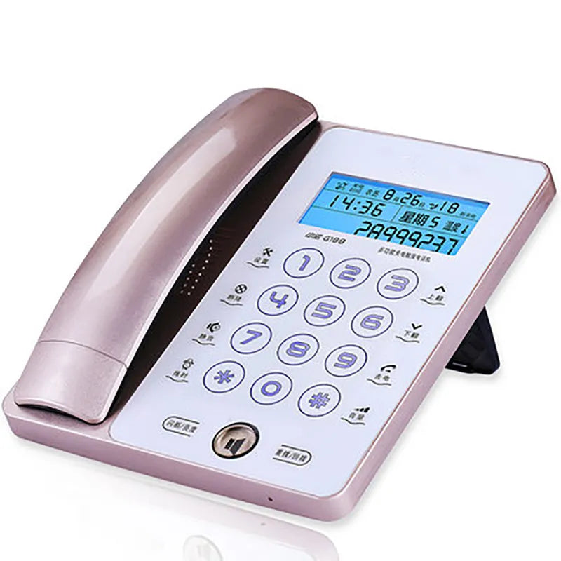 Creative Fashion G188 gold touch screen landline telephone with LCD display on desk