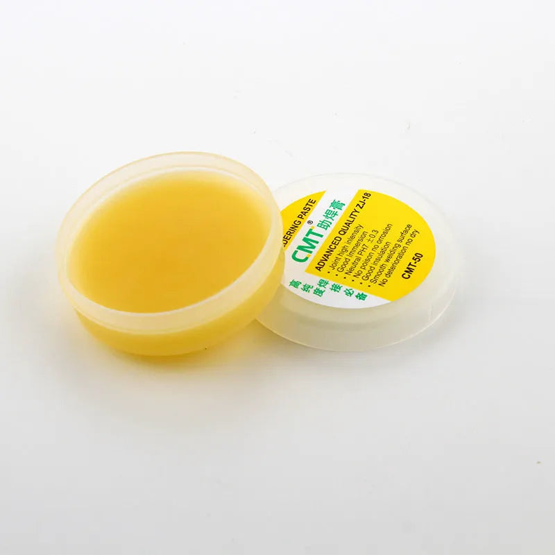 A block of rosin paste soldering flux, options for 50 gram or 85 gram sizes.