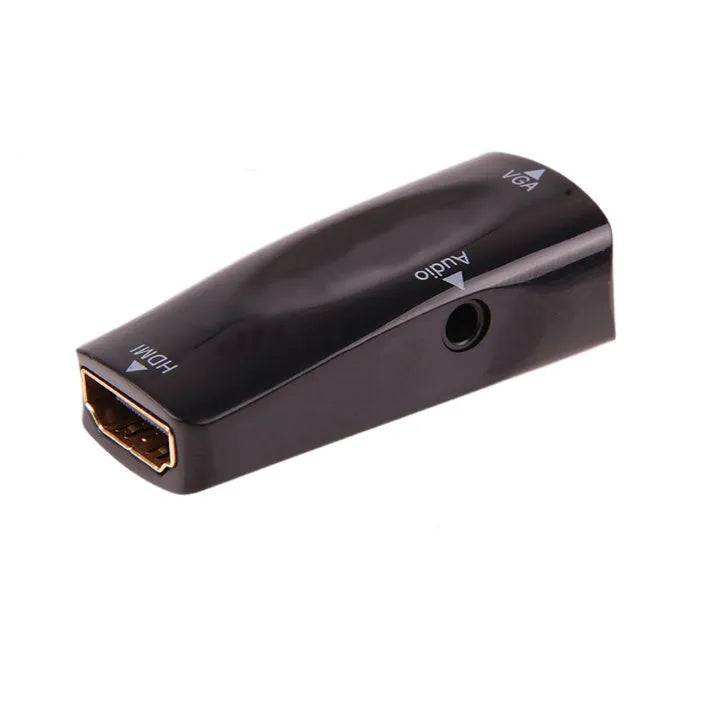 Black and white HDMI to VGA adapter converter for connecting laptops to monitors