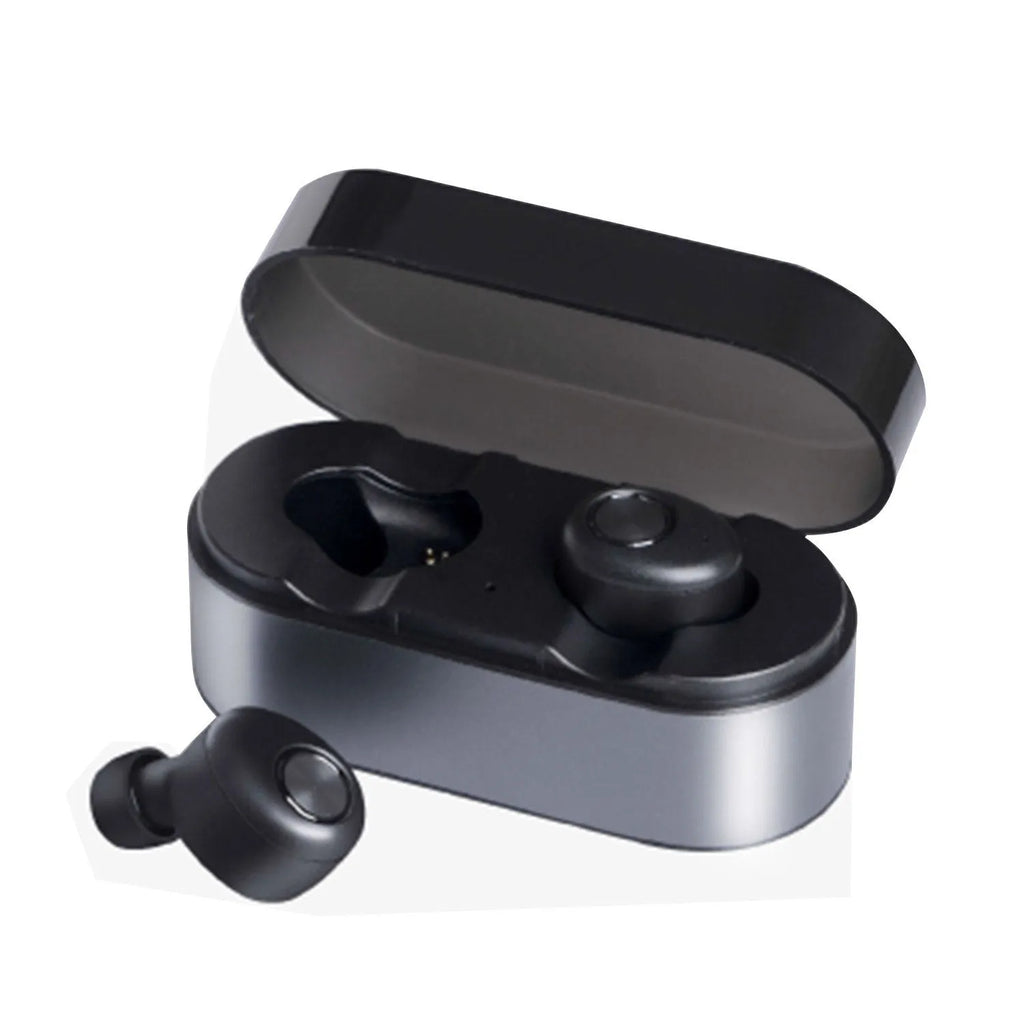 Black wireless Bluetooth headset with call function