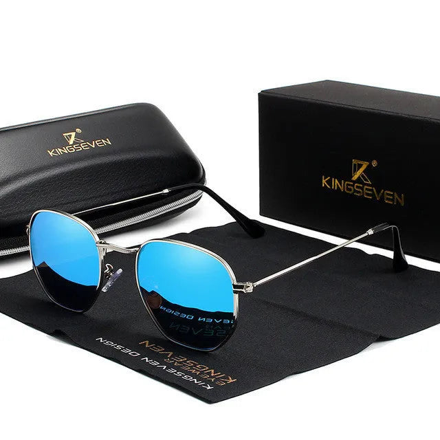 Classic round sunglasses for men with a retro frame in gun grey colour with UV400 lenses